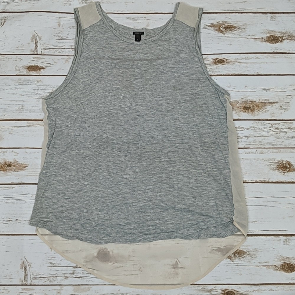 J.Crew Heather Gray/Blush Sheer Tank M